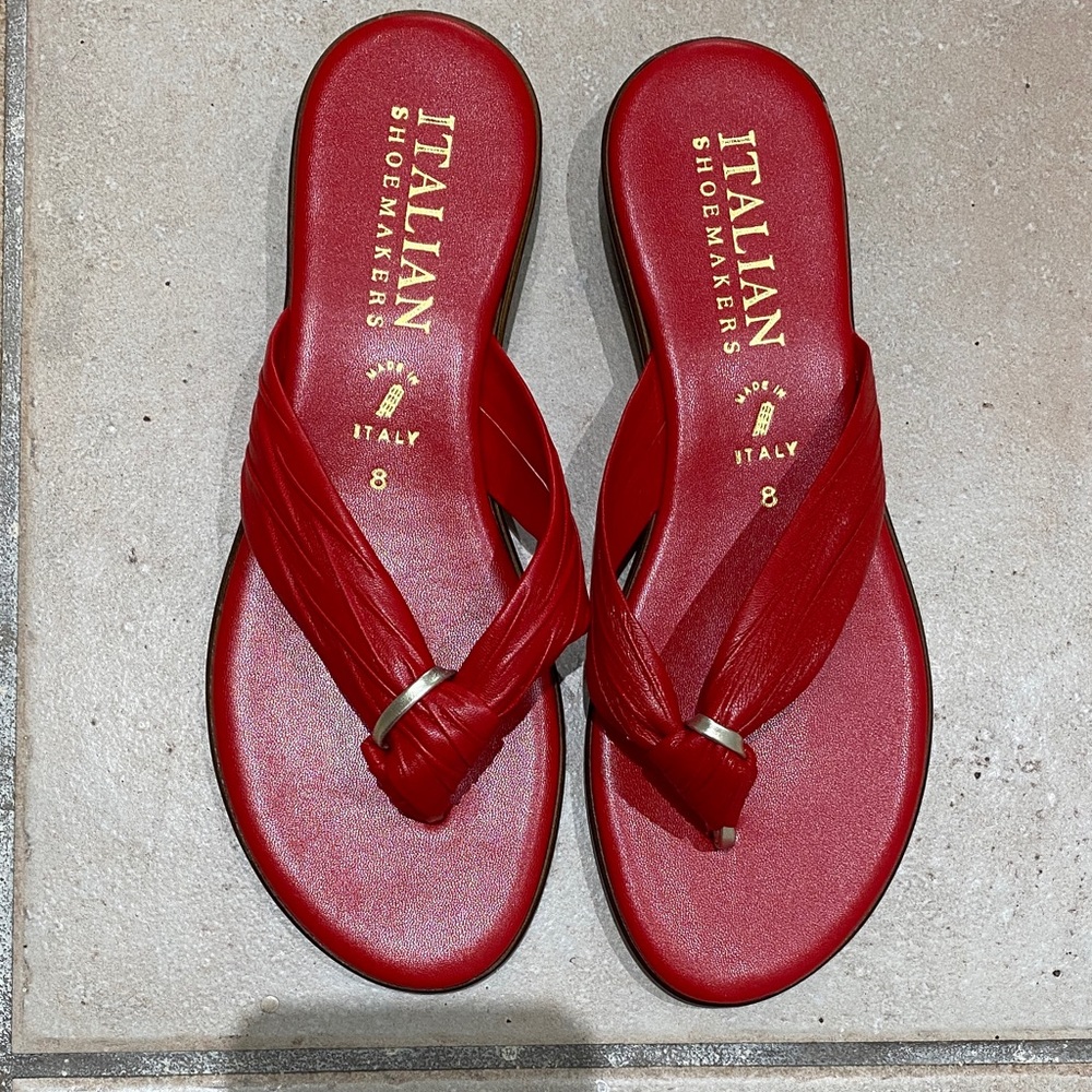 Italian Shoemakers Bold Red Sandals - new